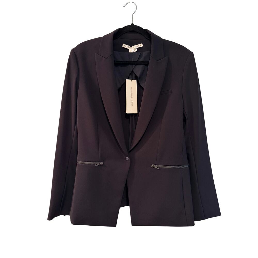 NWT! Veronica Beard 14 Iconic Scuba Dickey Jacket $645 Navy Blue Stretch Blazer